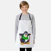 Pinguïn bij fitness met afneemtouw.PNG Schort (Gedragen)