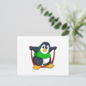 Pinguïn bij Fitness met Springtouw.PNG Briefkaart (Staand voorkant)