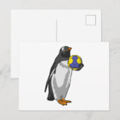 Pinguïn bij Handbal Sporten Briefkaart (Voorkant / Achterkant)