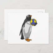 Pinguïn bij handbalsporten briefkaart (Voorkant / Achterkant)