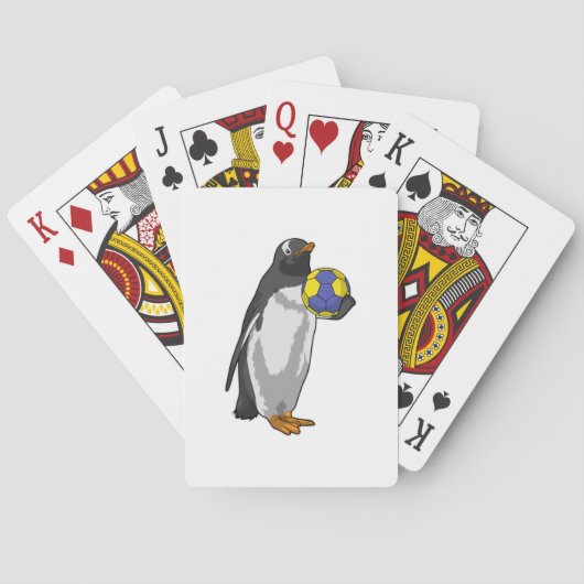 Pinguïn bij handbalsporten pokerkaarten (Achterkant)