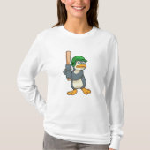 Pinguïn bij honkbal met honkbalknuppel en helm t-shirt (Voorkant)