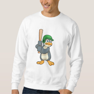 Pinguïn bij honkbal met honkbalknuppel en helm trui