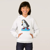 Pinguïn bij ijsschaatsen met ijsschaatsen (Voorkant volledig)