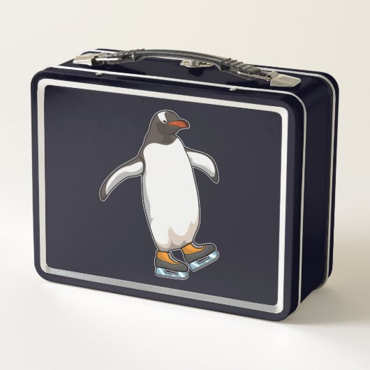 Pinguïn bij ijsschaatsen met ijsschaatsen (Achterkant)