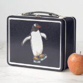 Pinguïn bij ijsschaatsen met ijsschaatsen (In situ)