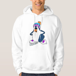 Pinguïn bij ijsschaatsen met ijsschaatsen hoodie