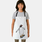 Pinguïn bij ijsschaatsen met ijsschaatsen schort (Insitu)