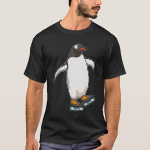 Pinguïn bij ijsschaatsen met ijsschaatsen t-shirt