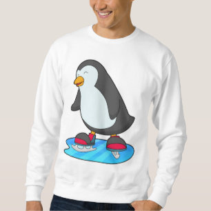 Pinguïn bij ijsschaatsen met ijsschaatsen trui