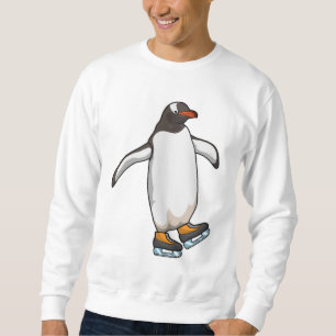 Pinguïn bij ijsschaatsen met ijsschaatsen trui
