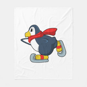 Pinguïn bij ijsschaatsen met ijsscheuren.PNG Fleece Deken