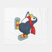 Pinguïn bij ijsschaatsen met ijsscheuren.PNG Fleece Deken (Voorkant (Horizontaal))