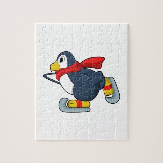 Pinguïn bij ijsschaatsen met ijsscheuren.PNG Legpuzzel (Verticaal)