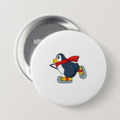 Pinguïn bij ijsschaatsen met ijsscheuren.PNG Ronde Button 7,6 Cm (Voorkant /achterkant)