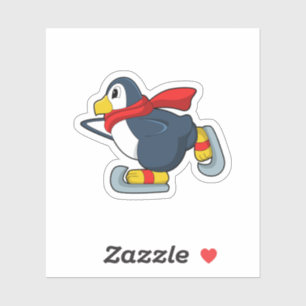 Pinguïn bij ijsschaatsen met ijsscheuren.PNG Sticker