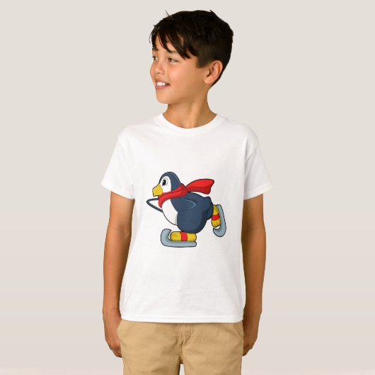 Pinguïn bij ijsschaatsen met ijsscheuren.PNG T-shirt (Voorkant volledig)