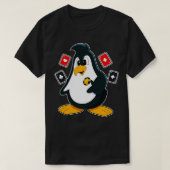 Pinguïn bij met kaarten 1 t-shirt (Design voorkant)