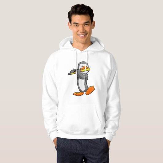Pinguïn bij Muziek met Flute Hoodie (Voorkant volledig)