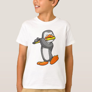 Pinguïn bij Muziek met Flute T-shirt