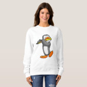 Pinguïn bij Muziek met Flute Trui (Voorkant volledig)