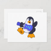 Pinguïn bij muziek met gitaar briefkaart (Voorkant / Achterkant)