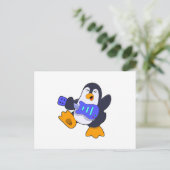 Pinguïn bij Muziek met Guitar Briefkaart (Staand voorkant)