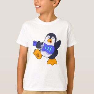 Pinguïn bij Muziek met Guitar T-shirt