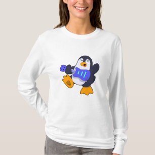 Pinguïn bij Muziek met Guitar T-shirt