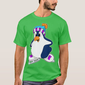 Pinguïn bij schaatsen met Ice schaatsen 2 T-shirt