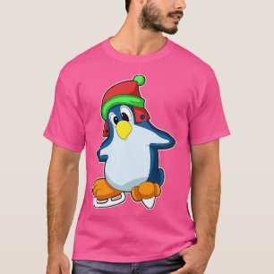 Pinguïn bij schaatsen met Ice schaatsen 4 T-shirt