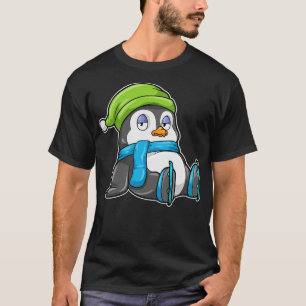 Pinguïn bij schaatsen met Pet 1 T-shirt