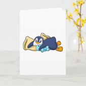 Pinguïn bij slapen met piloot kaart (Gele Bloem)