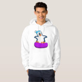 Pinguïn bij Snowboarding met Snowboard Hoodie (Voorkant volledig)