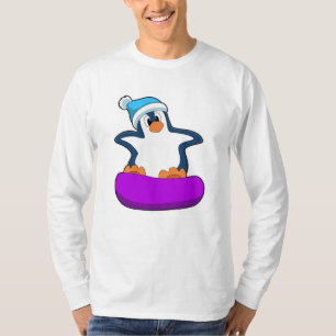 Pinguïn bij Snowboarding met Snowboard T-shirt