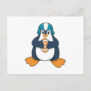 Pinguïn bij voetbal sporten briefkaart