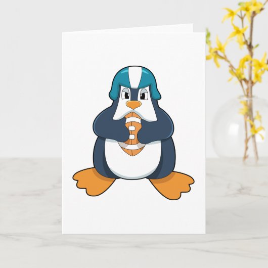 Pinguïn bij Voetbalsporten Kaart (Gele Bloem)