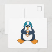 Pinguïn bij voetbalwedstrijd briefkaart (Voorkant / Achterkant)