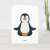 Pinguïn bij Yoga Fitness in zittende houding Kaart (Achterkant)