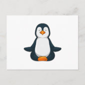 Pinguïn bij yogafitness in zithouding briefkaart (Voorkant)