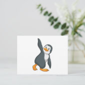 Pinguïn bij yogarekoefening briefkaart (Staand voorkant)