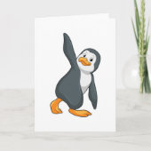 Pinguïn bij yogarekoefening kaart (Voorkant)