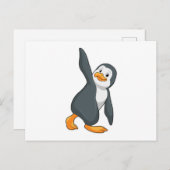 Pinguïn bij yogastrekoefening briefkaart (Voorkant / Achterkant)