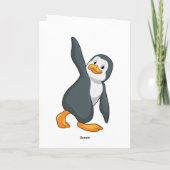 Pinguïn bij yogastrekoefening kaart (Achterkant)