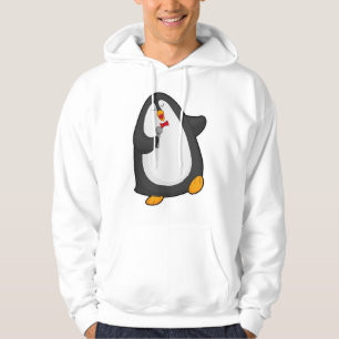 Pinguïn bij Zingen met microfoon en Stropdas Hoodie