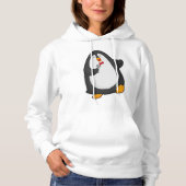 Pinguïn bij Zingen met microfoon en Stropdas Hoodie (Voorkant)