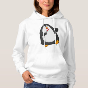 Pinguïn bij Zingen met microfoon en Stropdas Hoodie