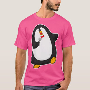 Pinguïn bij zingen met microfoon Stropdas T-shirt