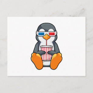 Pinguïn Bioscoop Bril Drinkbeker Briefkaart