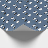 Pinguïn Bird Blue Antarctic Animal Polar Cadeaupapier (Hoek)